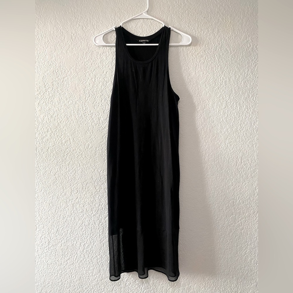 Express Black midi Dress with Mesh Bottom
